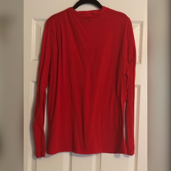 ECI Red Long Sleeved Knotted Shirt - Picture 2 of 7